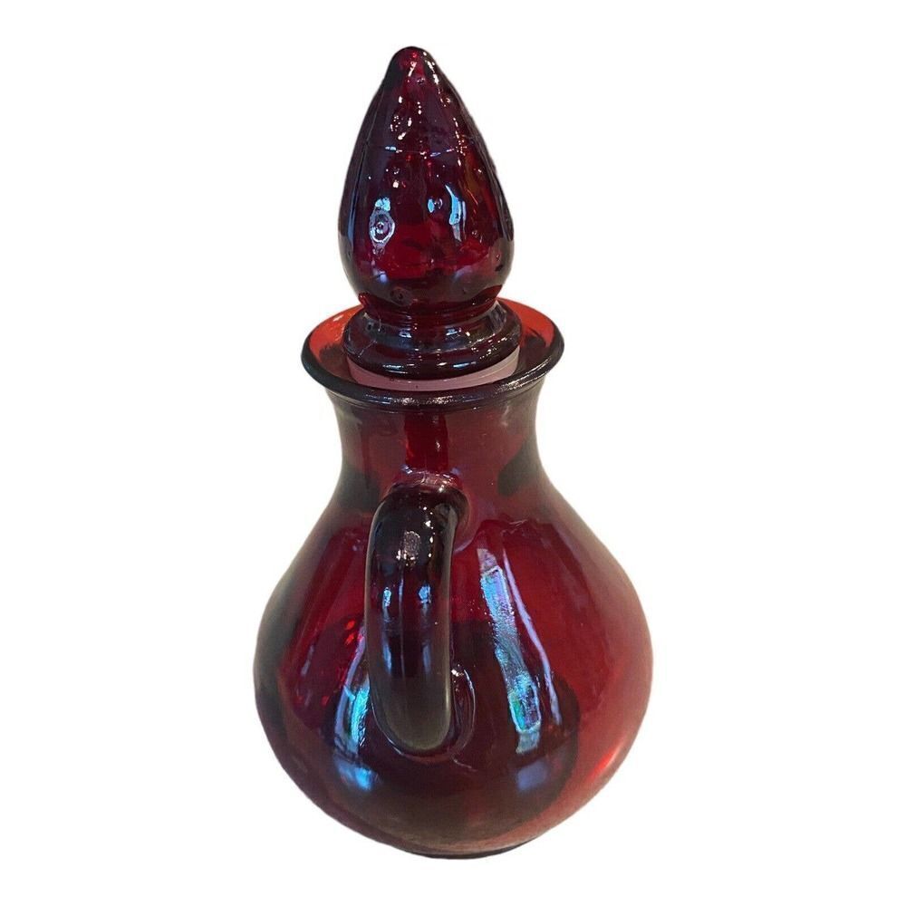 Vintage 1970 Avon Strawberry Bath Foam Red Cruet Bottle- Empty - Picture 2 of 7